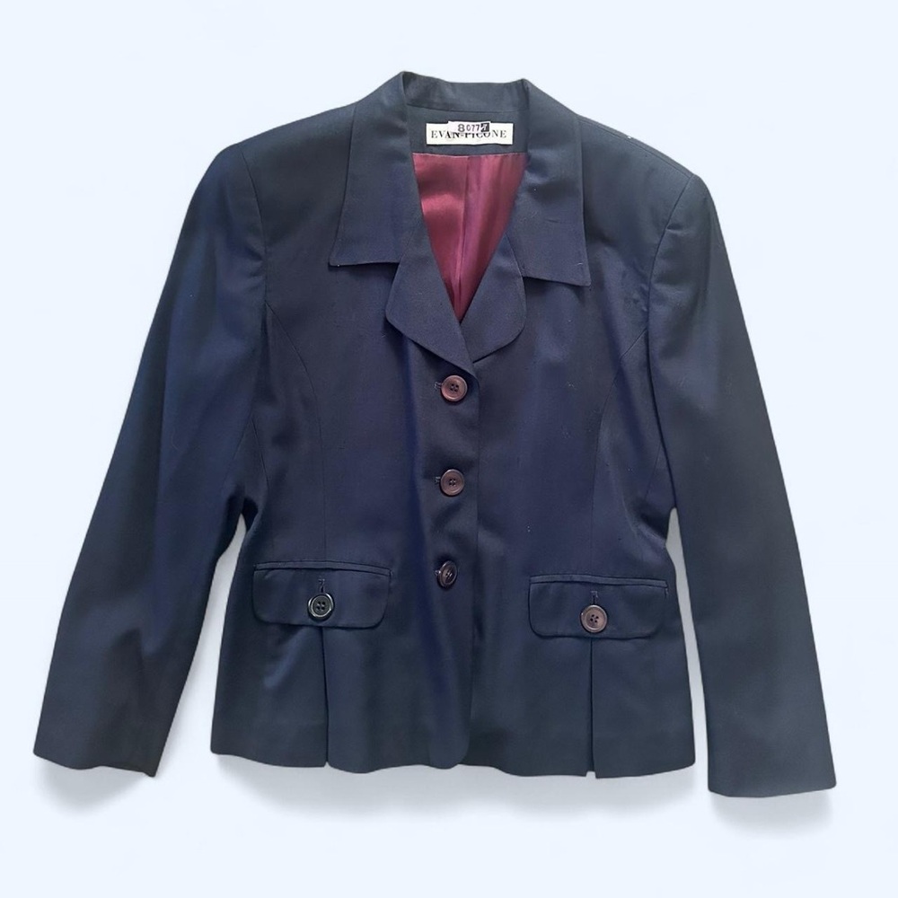 Vintage Women’s Navy Blue Evan Picone Linen Size 8
